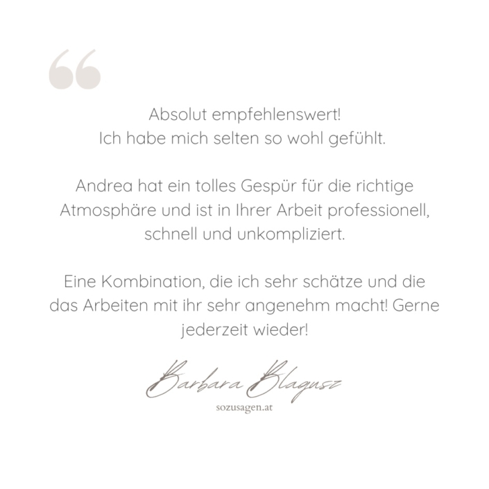 Kundenstimme feedback barbara blagusz