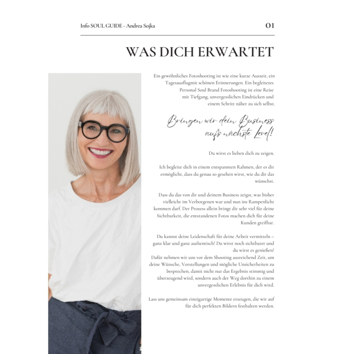 info soul guide von andrea sojka fotografie zum personal brand shooting, portrait mit details